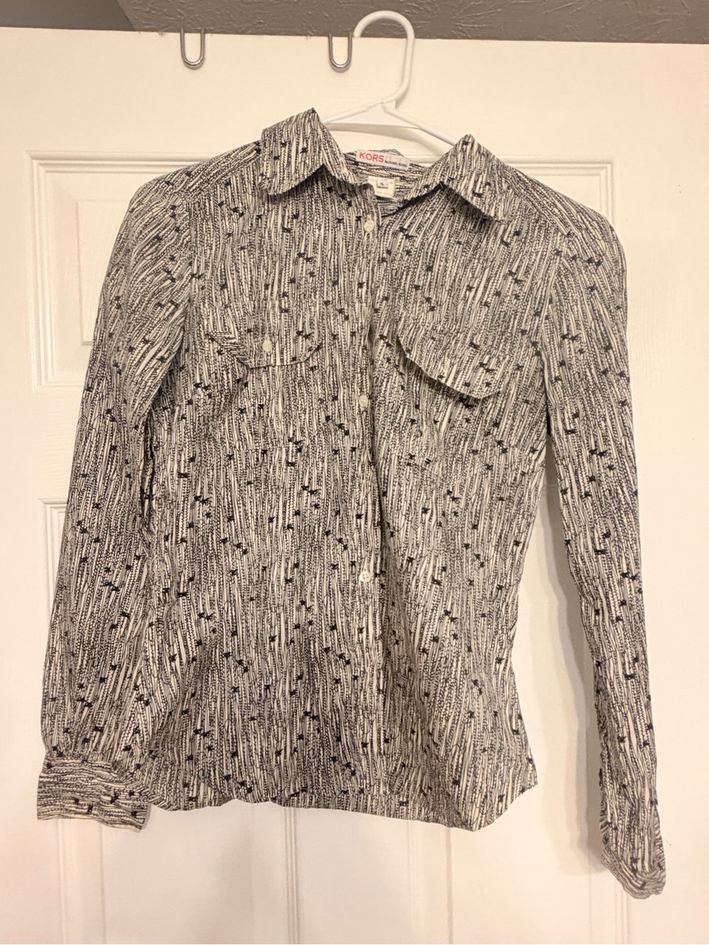 KORS Michael Kors Botanical Print Cotton Shirt – Small